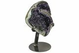 Amethyst Geode Section With Metal Stand - Uruguay #152208-2